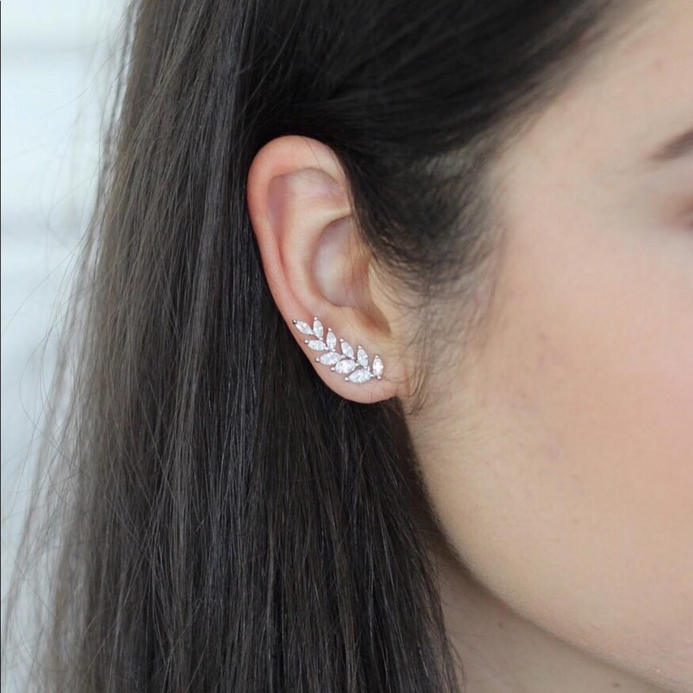 Cubic Zirconia Ear Crawler Earrings